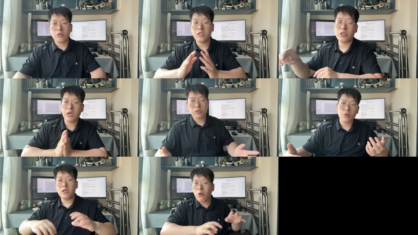 8 月 23 日口播视频的原始画面联系表